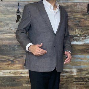 Pronto Uomo Platinum Wool Blend Gray Double Vented Blazer Sport Jacket Size 50L